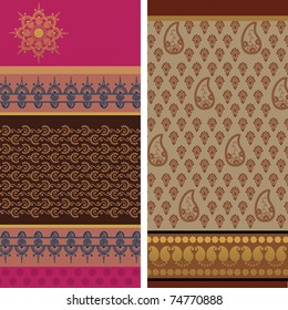 Indian Sari Borders, detailed and easily editable.