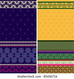 Indian Sari Borders, detailed and easily editable.