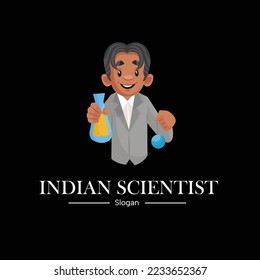 Indian scientist vector mascot logo template. 
