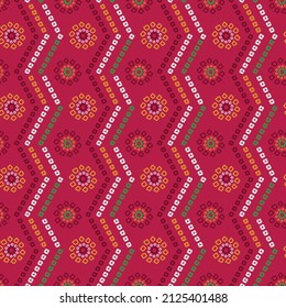 Indian seamless badhani pattern on pink background