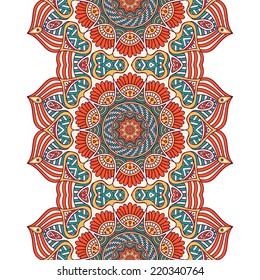 Indian seamless floral pattern. Vintage decorative elements. Hand drawn background. Islam, Arabic, Indian, ottoman motifs.