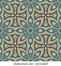 Indian seamless floral pattern. Vintage decorative elements. Hand drawn background. Islam, Arabic, Indian, ottoman motifs.