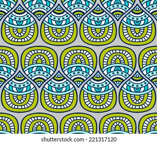 Indian seamless floral pattern. Vintage decorative elements. Hand drawn background. Islam, Arabic, Indian, ottoman motifs.