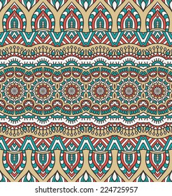 Indian seamless floral pattern. Vintage decorative elements. Hand drawn background. Islam, Arabic, Indian, ottoman motifs.