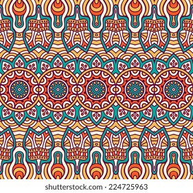 Indian seamless floral pattern. Vintage decorative elements. Hand drawn background. Islam, Arabic, Indian, ottoman motifs.