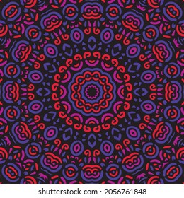 Patrón indio de Mandala sin foco. Decoración floral. Islam motivos árabes. Diseño textil oriental.