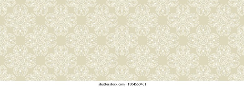 Indian seamless olive green background with white pattern