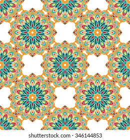 Indian seamless pattern. Abstract colorful ornament