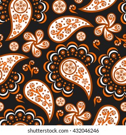 Indian Seamless Pattern Background Paisley Vector Stock Vector (Royalty ...