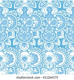 Indian seamless pattern. Colorful Ethnic  ornament. Vector vintage background