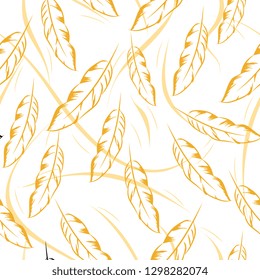 Indian seamless pattern with ethnic cultural design of bird feather boho chic style