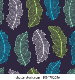 Indian seamless pattern with feathers.
