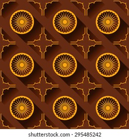 Indian seamless pattern  in flat style. Ethnic vintage background. Abstract geometric vector. 