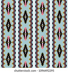 Indian seamless pattern, geometric ornament, navajo print, boho style.
