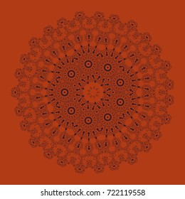 Indian seamless pattern in gray, orange and brown colors - detailed and easily editable. Vector illustration.