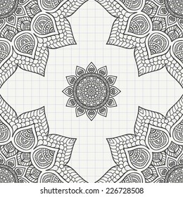 Indian seamless pattern with mandala