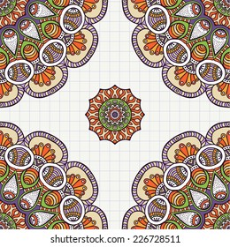 Indian seamless pattern with mandala