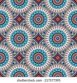 Indian seamless pattern. Vintage decorative elements. Hand drawn background. Islam, Arabic, Indian, ottoman motifs.