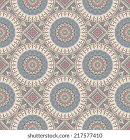 Indian seamless pattern. Vintage decorative elements. Hand drawn background. Islam, Arabic, Indian, ottoman motifs.
