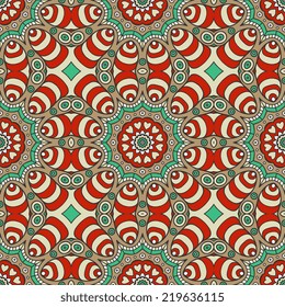 Indian seamless pattern. Vintage decorative elements. Hand drawn background. Islam, Arabic, Indian, ottoman motifs.