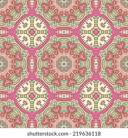 Indian seamless pattern. Vintage decorative elements. Hand drawn background. Islam, Arabic, Indian, ottoman motifs.