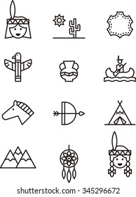 INDIAN set of outline icons