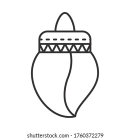 Indian shankha line style icon design, India culture travel and asia theme Vector illustration