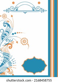 Indian Shopping Bag background for screen printing, Carry bag design for digital printing, Indian wedding card background, marriage card vector
