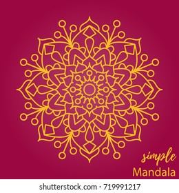 Indian simple mandala coloring page vector illustration
