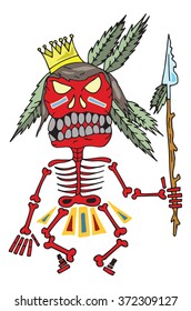 Indian skeleton vector illustration