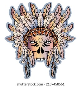Indian skull. Indian skull, Doodle art