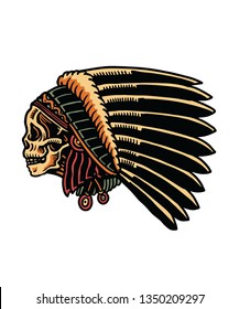 indian skull flash tattoo inspired style