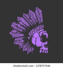indian skull illustrtation