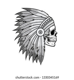 indian skull - vector