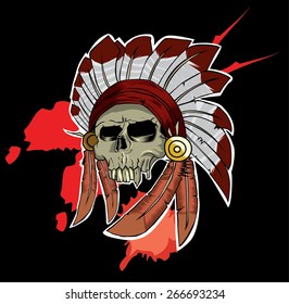 Indian skull vector illustration