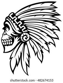 Indian skull vector illustration