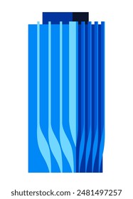 Indischer Wolkenkratzer - Modernes flaches Design Stil Einzelnes isoliertes Bild. Präzise detaillierte Illustration der modernen Form des Wohnens, aufgrund der Überbevölkerung im Land. Technologische Gebäude, urbane Realitäten