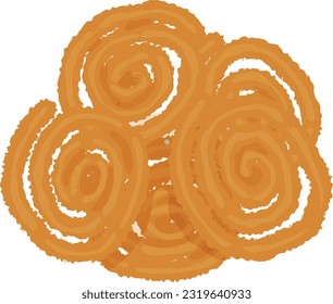 Ilustración del vector de chakkali de la india Murukku.