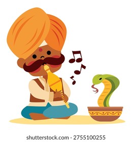 An Indian Snake Charmer Man