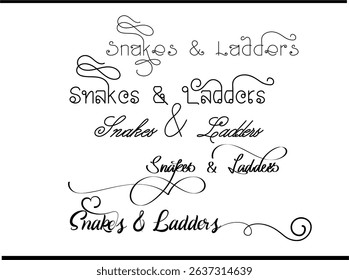 Indian Snakes and Ladders Game Logo: Elegant Monogram and Calligraphy Vector