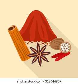 Indian spices vector illustration