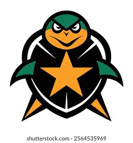 indian star tortoise mascot logo design vector art