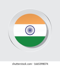 Indian state flag circle icon with white background