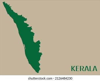 Mapa vectorial del estado indio de Kerala, mapa de Kerala . 