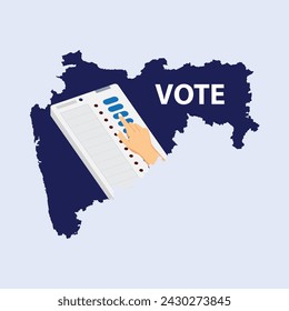 Indian state Maharashtra Vote premium vector illustration