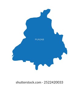 Ilustração de vetor plano de mapas de estado indiano | Silhueta Azul com Nomes de Estado Incluindo Maharashtra, Gujarat, Kerala, Tamil Nadu e Mais