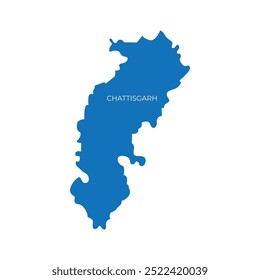 Ilustração de vetor plano de mapas de estado indiano | Silhueta Azul com Nomes de Estado Incluindo Maharashtra, Gujarat, Kerala, Tamil Nadu e Mais