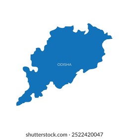 Ilustração de vetor plano de mapas de estado indiano | Silhueta Azul com Nomes de Estado Incluindo Maharashtra, Gujarat, Kerala, Tamil Nadu e Mais