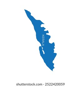 Indian State Maps Flat Vector Illustration | Blue Silhouette with State Names Including Maharashtra, Gujarat, Kerala, Tamil Nadu, and More