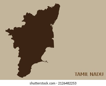 Indian state Tamil nadu  map vector , Tamil Nadu  map . 